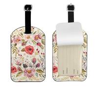 WKSGDSG Personalized Leather Luggage Tag with Privacy Flap for Travel, 1pcs