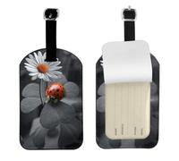 WKSGDSG Personalized Leather Luggage Tag with Privacy Flap for Travel, 1pcs