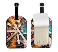 WKSGDSG Personalized Leather Luggage Tag with Privacy Flap for Travel, 1pcs