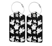 WKSGDSG Personalized Luggage Tags for Suitcases, 4-Pack Waterproof Leather Luggage Identifier with Privacy Cover, Halloween Goth, Soft Bendable RFID Blocking Suitcase Id Tag for Travel, 4 PCS