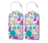 WKSGDSG Personalized Luggage Tags for Suitcases, 4-Pack Waterproof Leather Luggage Identifier with Privacy Cover, Cute Nurse, Soft Bendable RFID Blocking Suitcase Id Tag for Travel, 4 PCS