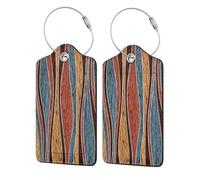 WKSGDSG Personalized Luggage Tags for Suitcases, 4-Pack Waterproof Leather Luggage Identifier with Privacy Cover, Colorful Stripes, Soft Bendable RFID Blocking Suitcase Id Tag for Travel, 4 PCS