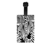 WKSGDSG Personalized Luggage Tags for Suitcases, Abstract Animal Zebra Luggage Tag for Suitcases Backpacks Bags, Waterproof PVC Travel Id Tags with Detachable Wristband 3.3x2.1 Inch