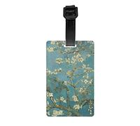 WKSGDSG Personalized Luggage Tags for Suitcases, Almond Blossom Luggage Tag for Suitcases Backpacks Bags, Waterproof PVC Travel Id Tags with Detachable Wristband 3.3x2.1 Inch