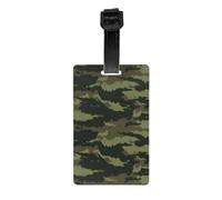 WKSGDSG Personalized Luggage Tags for Suitcases, Camouflage Luggage Tag for Suitcases Backpacks Bags, Waterproof PVC Travel Id Tags with Detachable Wristband 8.5x5.4 cm