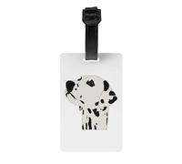 WKSGDSG Personalized Luggage Tags for Suitcases, Dalmatian Luggage Tag for Suitcases Backpacks Bags, Waterproof PVC Travel Id Tags with Detachable Wristband 3.3x2.1 Inch