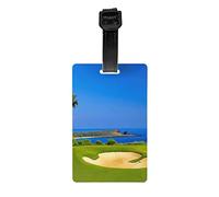 WKSGDSG Personalized Luggage Tags for Suitcases, Golf Course Luggage Tag for Suitcases Backpacks Bags, Waterproof PVC Travel Id Tags with Detachable Wristband 3.3x2.1 Inch