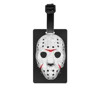 WKSGDSG Personalized Luggage Tags for Suitcases, Horror Skull Luggage Tag for Suitcases Backpacks Bags, Waterproof PVC Travel Id Tags with Detachable Wristband 3.3x2.1 Inch