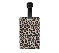WKSGDSG Personalized Luggage Tags for Suitcases, Leopard Print Print Luggage Tag for Suitcases Backpacks Bags, Waterproof PVC Travel Id Tags with Detachable Wristband 3.3x2.1 Inch