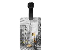 WKSGDSG Personalized Luggage Tags for Suitcases, Love from New York Luggage Tag for Suitcases Backpacks Bags, Waterproof PVC Travel Id Tags with Detachable Wristband 3.3x2.1 Inch