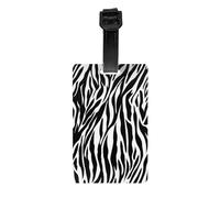 WKSGDSG Personalized Luggage Tags for Suitcases, Zebra Print Luggage Tag for Suitcases Backpacks Bags, Waterproof PVC Travel Id Tags with Detachable Wristband 3.3x2.1 Inch