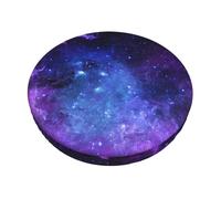 WKSGDSG Round Bar Stool Covers 12 Inch, Blue Galaxy Velvet Chair Cushion Covers With Elastic Bands, 3-Layer Thickened Anti-Slip Bottom Stretch Padded Bar Stool Cover, Easy To Clean