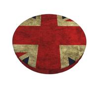 WKSGDSG Round Bar Stool Covers 12 Inch, British Flag Velvet Chair Cushion Covers With Elastic Bands, 3-Layer Thickened Anti-Slip Bottom Stretch Padded Bar Stool Cover, Easy To Clean