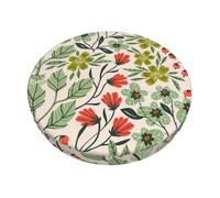 WKSGDSG Round Bar Stool Covers 12 Inch, Flowers Velvet Chair Cushion Covers With Elastic Bands, 3-Layer Thickened Anti-Slip Bottom Stretch Padded Bar Stool Cover, Easy To Clean