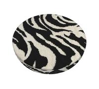 WKSGDSG Round Bar Stool Covers 12 Inch, Zebra Animal Velvet Chair Cushion Covers With Elastic Bands, 3-Layer Thickened Anti-Slip Bottom Stretch Padded Bar Stool Cover, Easy To Clean