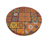 WKSGDSG Round Bar Stool Covers 13 Inch, Group Of Moroccan Velvet Chair Cushion Covers With Elastic Bands, 3-Layer Thickened Anti-Slip Bottom Stretch Padded Bar Stool Cover, Easy To Clean