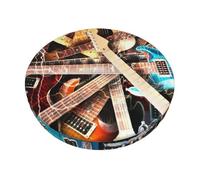 WKSGDSG Round Bar Stool Covers 14 Inch, Magic Electric Guitar Music Velvet Chair Cushion Covers With Elastic Bands, 3-Layer Thickened Anti-Slip Bottom Stretch Padded Bar Stool Cover, Easy To Clean