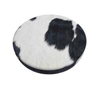 WKSGDSG Round Bar Stool Cushion Cover 33cm, Cowhide, 3-Layer Thick Velvet Bar Stool Covers, Soft Non-Slip Seat Covers For Kitchen Counter Stools Decoration, Elastic Circular Chair Covers