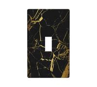 WKSGDSG Single Toggle Switch Cover Plate, Black Marble, Decorative Wall Plate for Light Switches, Standard Switchplate, 1-Gang Switch Electrical Cover Plates, Decor Outlet Covers for Home & Office