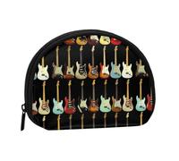 WKSGDSG Small Coin Purse with Zipper, Art Guitar Mini Wallet Coin Pouch, Portable Change Purse for Women Girls, Fashion Ladies Canvas Coin Bag with Keychain Credit Card Id Storage Bag