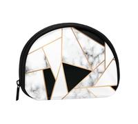 WKSGDSG Small Coin Purse with Zipper, Black White Marble Texture Mini Wallet Coin Pouch, Portable Change Purse for Women Girls, Fashion Ladies Canvas Coin Bag with Keychain Credit Card Id Storage Bag