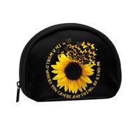 WKSGDSG Small Coin Purse with Zipper, Butterfly and Sunflower Mini Wallet Coin Pouch, Portable Change Purse for Women Girls, Fashion Ladies Canvas Coin Bag with Keychain Credit Card Id Storage Bag