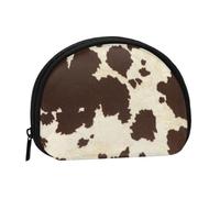 WKSGDSG Small Coin Purse with Zipper, Cow Fur Print Mini Wallet Coin Pouch, Portable Change Purse for Women Girls, Fashion Ladies Canvas Coin Bag with Keychain Credit Card Id Storage Bag