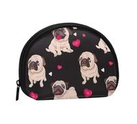 WKSGDSG Small Coin Purse with Zipper, Cute Pug Mini Wallet Coin Pouch, Portable Change Purse for Women Girls, Fashion Ladies Canvas Coin Bag with Keychain Credit Card Id Storage Bag