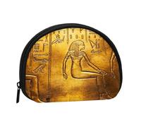 WKSGDSG Small Coin Purse with Zipper, Egypt Hieroglyphics Mini Wallet Coin Pouch, Portable Change Purse for Women Girls, Fashion Ladies Canvas Coin Bag with Keychain Credit Card Id Storage Bag