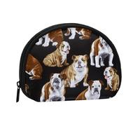 WKSGDSG Small Coin Purse with Zipper, English Bulldogs Mini Wallet Coin Pouch, Portable Change Purse for Women Girls, Fashion Ladies Canvas Coin Bag with Keychain Credit Card Id Storage Bag