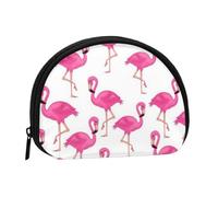 WKSGDSG Small Coin Purse with Zipper, Flamingo Mini Wallet Coin Pouch, Portable Change Purse for Women Girls, Fashion Ladies Canvas Coin Bag with Keychain Credit Card Id Storage Bag
