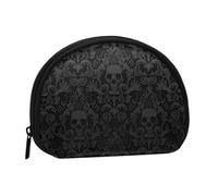 WKSGDSG Small Coin Purse with Zipper, Gothic Wallpaper Skull Mini Wallet Coin Pouch, Portable Change Purse for Women Girls, Fashion Ladies Canvas Coin Bag with Keychain Credit Card Id Storage Bag