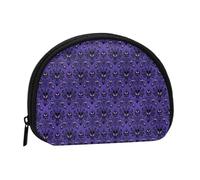 WKSGDSG Small Coin Purse with Zipper, Haunted Mansion Mini Wallet Coin Pouch, Portable Change Purse for Women Girls, Fashion Ladies Canvas Coin Bag with Keychain Credit Card Id Storage Bag