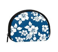 WKSGDSG Small Coin Purse with Zipper, Hawaii Flower Mini Wallet Coin Pouch, Portable Change Purse for Women Girls, Fashion Ladies Canvas Coin Bag with Keychain Credit Card Id Storage Bag