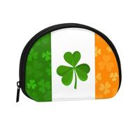 WKSGDSG Small Coin Purse with Zipper, Irish Flag Mini Wallet Coin Pouch, Portable Change Purse for Women Girls, Fashion Ladies Canvas Coin Bag with Keychain Credit Card Id Storage Bag