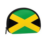 WKSGDSG Small Coin Purse with Zipper, Jamaica Flag Mini Wallet Coin Pouch, Portable Change Purse for Women Girls, Fashion Ladies Canvas Coin Bag with Keychain Credit Card Id Storage Bag