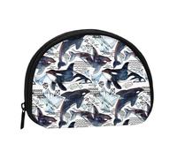WKSGDSG Small Coin Purse with Zipper, Killer Whale Mini Wallet Coin Pouch, Portable Change Purse for Women Girls, Fashion Ladies Canvas Coin Bag with Keychain Credit Card Id Storage Bag