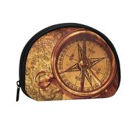 WKSGDSG Small Coin Purse with Zipper Law of The Compass Navigation Mini Wallet Coin Pouch Portable Change Purse for Women Girls Fashion Ladies Canvas Coin Bag with Keychain Credit Card Id Storage Bag