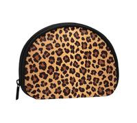 WKSGDSG Small Coin Purse with Zipper, Leopard Mini Wallet Coin Pouch, Portable Change Purse for Women Girls, Fashion Ladies Canvas Coin Bag with Keychain Credit Card Id Storage Bag