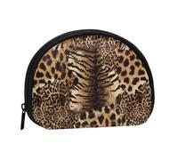 WKSGDSG Small Coin Purse with Zipper, Leopard Mini Wallet Coin Pouch, Portable Change Purse for Women Girls, Fashion Ladies Canvas Coin Bag with Keychain Credit Card Id Storage Bag