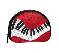 WKSGDSG Small Coin Purse with Zipper, Music Note Piano Mini Wallet Coin Pouch, Portable Change Purse for Women Girls, Fashion Ladies Canvas Coin Bag with Keychain Credit Card Id Storage Bag