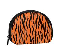 WKSGDSG Small Coin Purse with Zipper, Orange Tiger Stripes Mini Wallet Coin Pouch, Portable Change Purse for Women Girls, Fashion Ladies Canvas Coin Bag with Keychain Credit Card Id Storage Bag