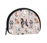 WKSGDSG Small Coin Purse with Zipper, Poodles Dogs Mini Wallet Coin Pouch, Portable Change Purse for Women Girls, Fashion Ladies Canvas Coin Bag with Keychain Credit Card Id Storage Bag
