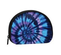 WKSGDSG Small Coin Purse with Zipper, Purple Tie Dye Mini Wallet Coin Pouch, Portable Change Purse for Women Girls, Fashion Ladies Canvas Coin Bag with Keychain Credit Card Id Storage Bag