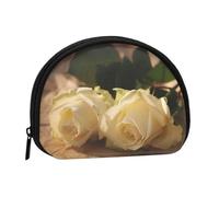 WKSGDSG Small Coin Purse with Zipper, Romantic Roses Mini Wallet Coin Pouch, Portable Change Purse for Women Girls, Fashion Ladies Canvas Coin Bag with Keychain Credit Card Id Storage Bag