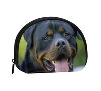 WKSGDSG Small Coin Purse with Zipper, Rottweiler Wallpaper Mini Wallet Coin Pouch, Portable Change Purse for Women Girls, Fashion Ladies Canvas Coin Bag with Keychain Credit Card Id Storage Bag
