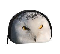 WKSGDSG Small Coin Purse with Zipper, Snowy Owl Eyes Mini Wallet Coin Pouch, Portable Change Purse for Women Girls, Fashion Ladies Canvas Coin Bag with Keychain Credit Card Id Storage Bag
