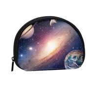 WKSGDSG Small Coin Purse with Zipper, Universe Galaxy Mini Wallet Coin Pouch, Portable Change Purse for Women Girls, Fashion Ladies Canvas Coin Bag with Keychain Credit Card Id Storage Bag