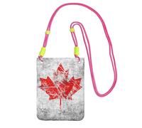 WKSGDSG Small Crossbody Phone Bag for Women Men, Canada Flag Sling Crossbody Pouch, Water Resistant Shoulder Bag for Workout Travel Sports Gym Commute, Mobile Phone Bags, Adjustable red Strap