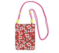 WKSGDSG Small Crossbody Phone Bag for Women Men, Canadian Flag Sling Crossbody Pouch, Water Resistant Shoulder Bag for Workout Travel Sports Gym Commute, Mobile Phone Bags, Adjustable red Strap